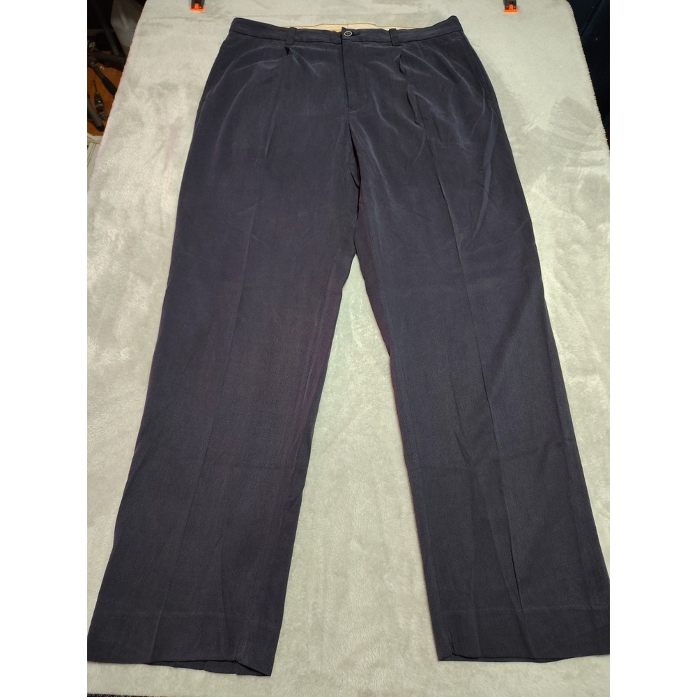 Tommy Bahama Pants Men 36/32 Navy  Silk 80/Rayon 20 Pleated Work Comfort